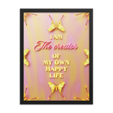 I'am The Creator of My Own Happy Life Affirmation Quotes Wall Art