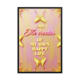I'am The Creator of My Own Happy Life Affirmation Quotes Wall Art