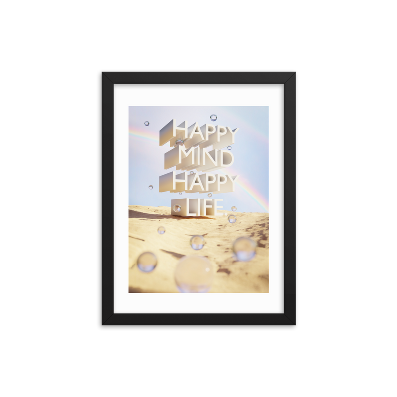 HAPPY MIND HAPPY LIFE WALL ART