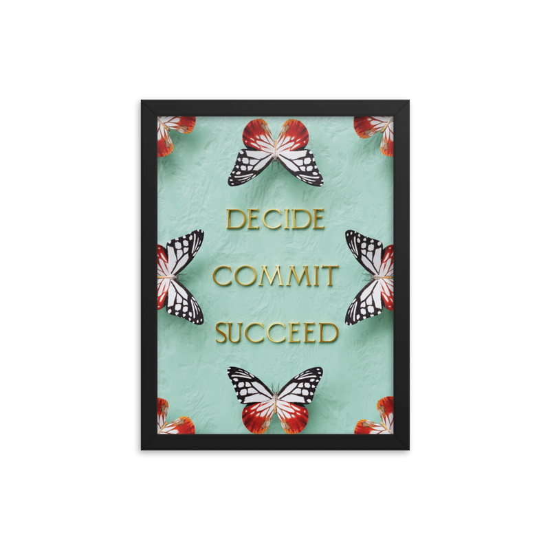 DECIDE COMMIT SUCCEED WALL ART