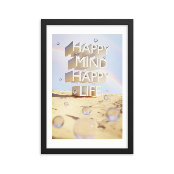 HAPPY MIND HAPPY LIFE WALL ART