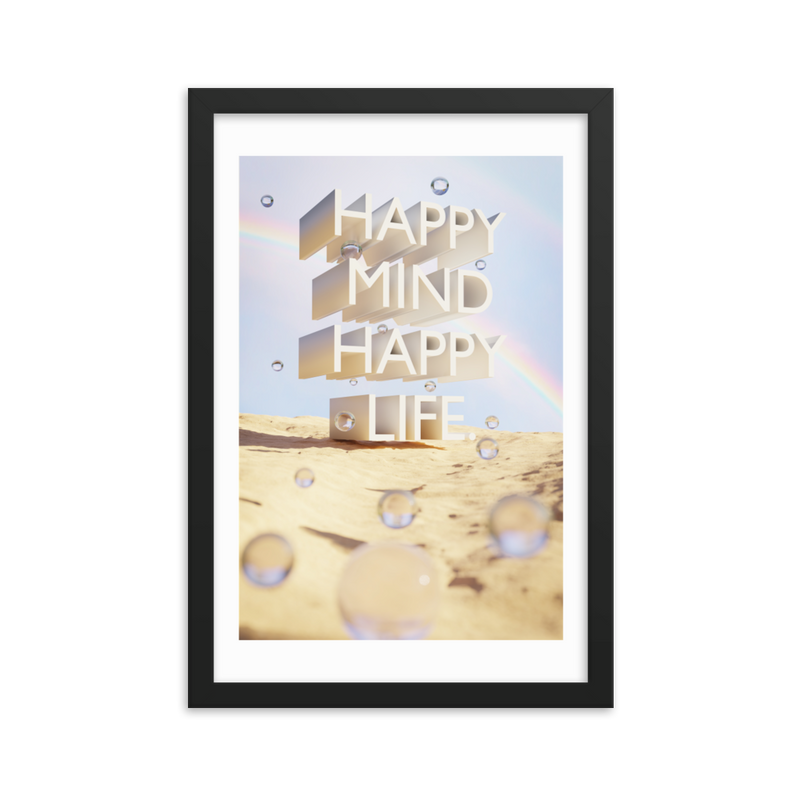 HAPPY MIND HAPPY LIFE WALL ART