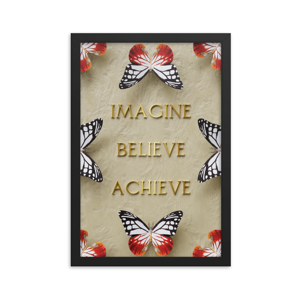 IMAGINE BELIEVE ACHIEVE WALL ART