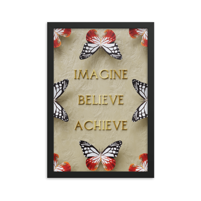 IMAGINE BELIEVE ACHIEVE WALL ART