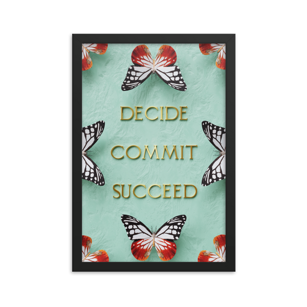 DECIDE COMMIT SUCCEED WALL ART