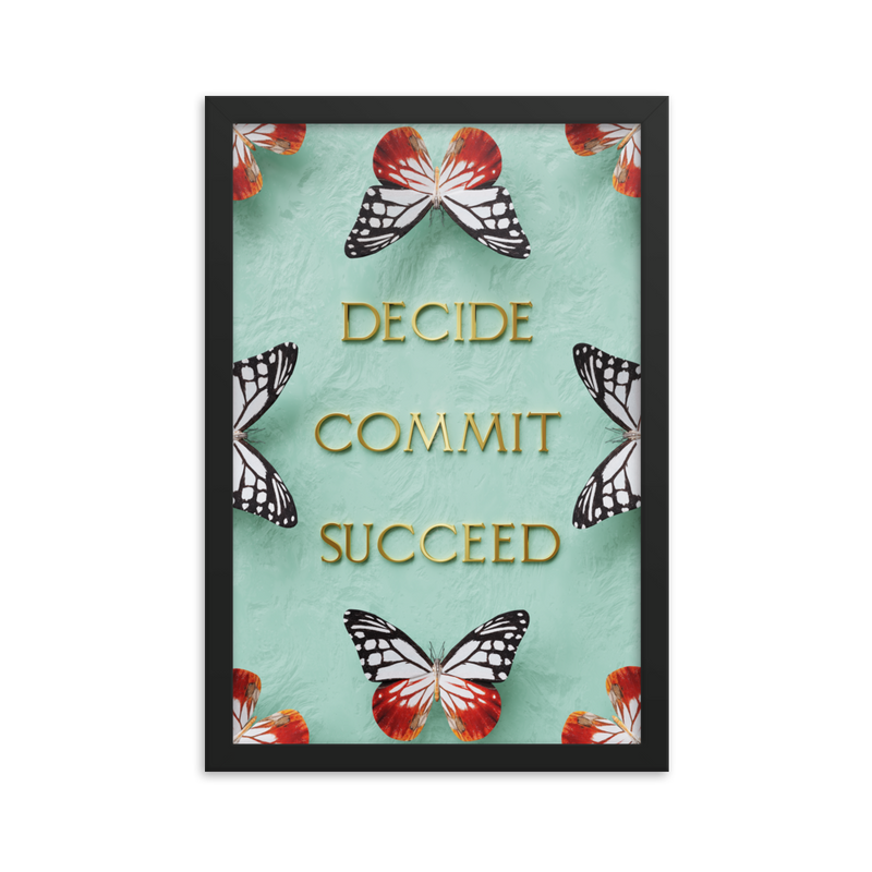 DECIDE COMMIT SUCCEED WALL ART