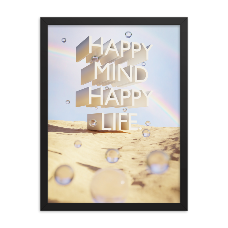 HAPPY MIND HAPPY LIFE WALL ART