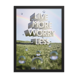 LIVE MORE WORRY LESS QUOTES ART