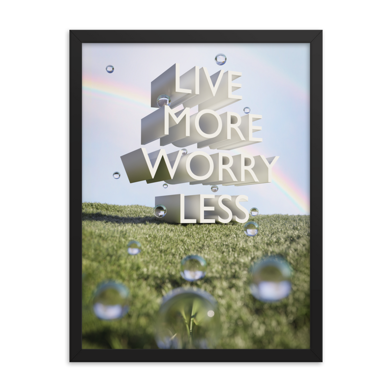 LIVE MORE WORRY LESS QUOTES ART