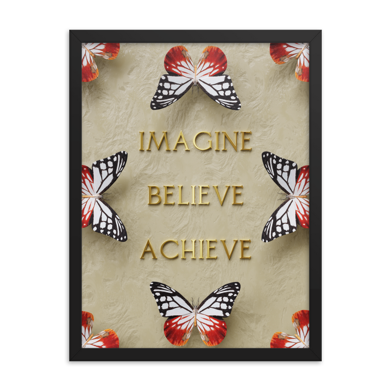 IMAGINE BELIEVE ACHIEVE WALL ART