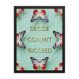 DECIDE COMMIT SUCCEED WALL ART