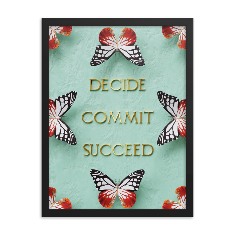 DECIDE COMMIT SUCCEED WALL ART