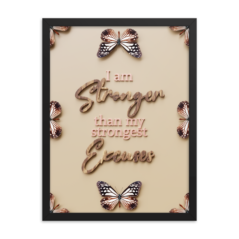 I'AM STRONGER THAN MY STRONGEST EXCUSES QUOTES WALL ART