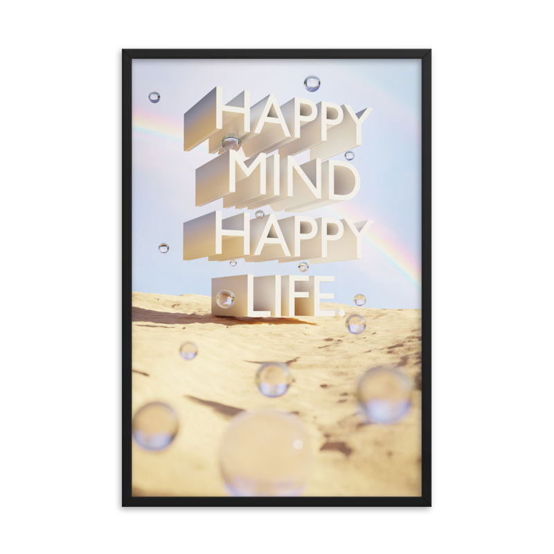 HAPPY MIND HAPPY LIFE WALL ART