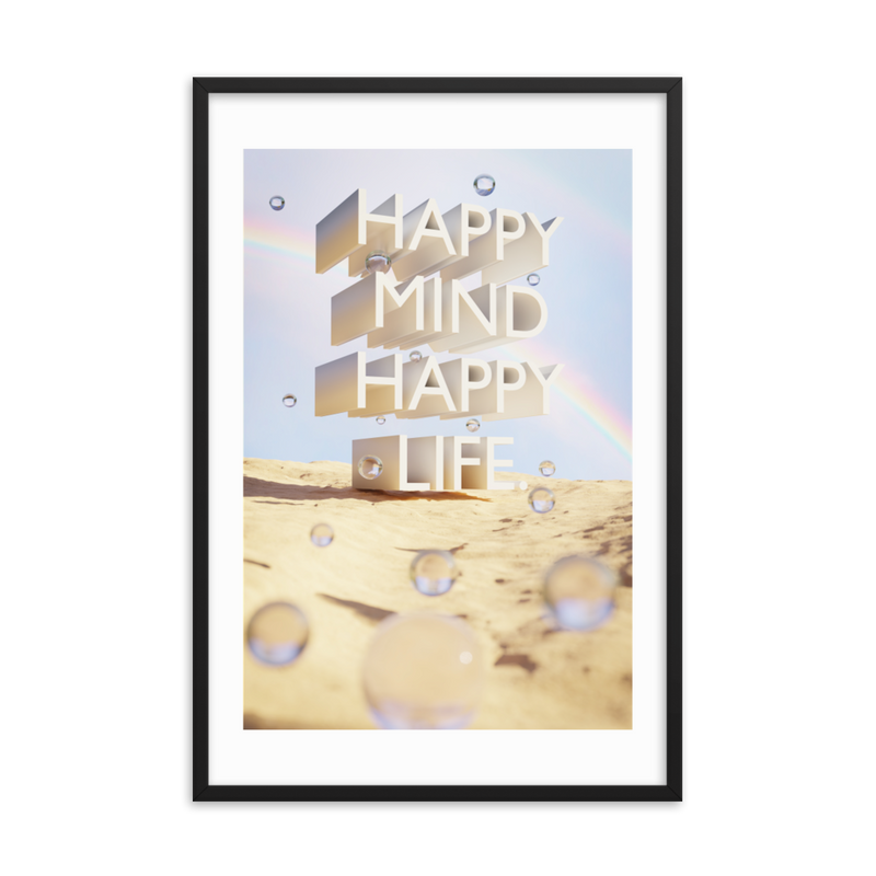 HAPPY MIND HAPPY LIFE WALL ART