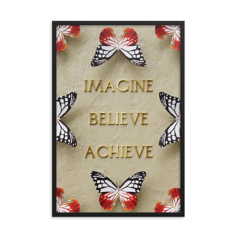 IMAGINE BELIEVE ACHIEVE WALL ART