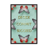 DECIDE COMMIT SUCCEED WALL ART