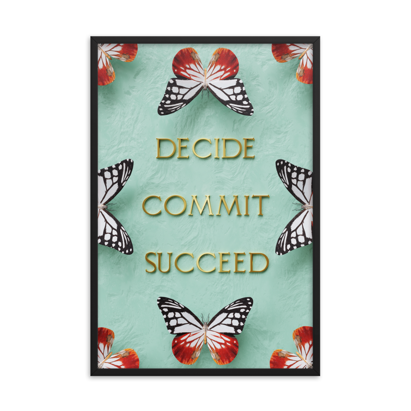 DECIDE COMMIT SUCCEED WALL ART