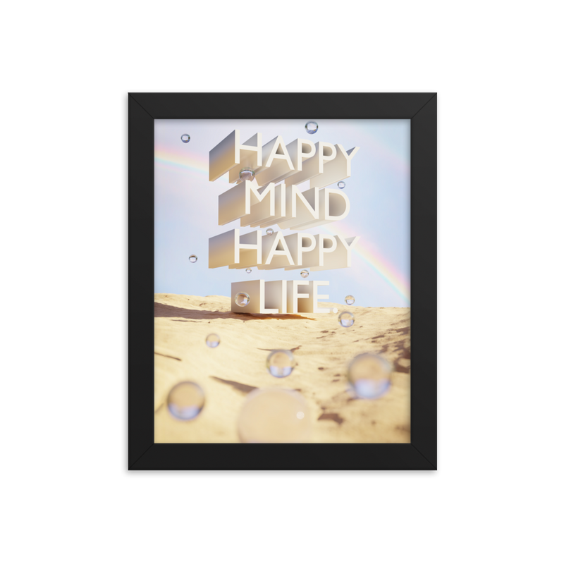 HAPPY MIND HAPPY LIFE WALL ART