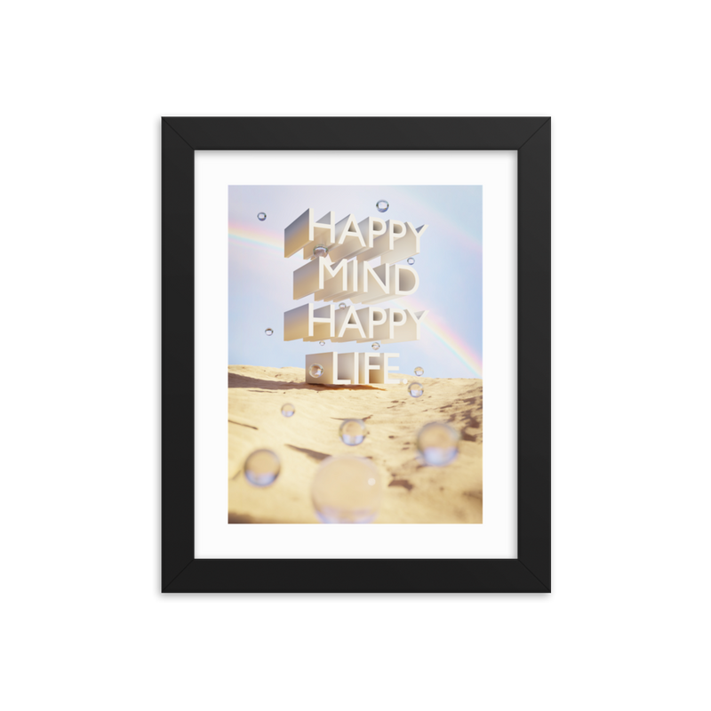 HAPPY MIND HAPPY LIFE WALL ART