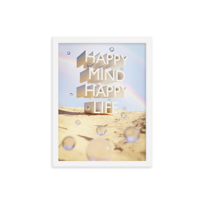 HAPPY MIND HAPPY LIFE WALL ART