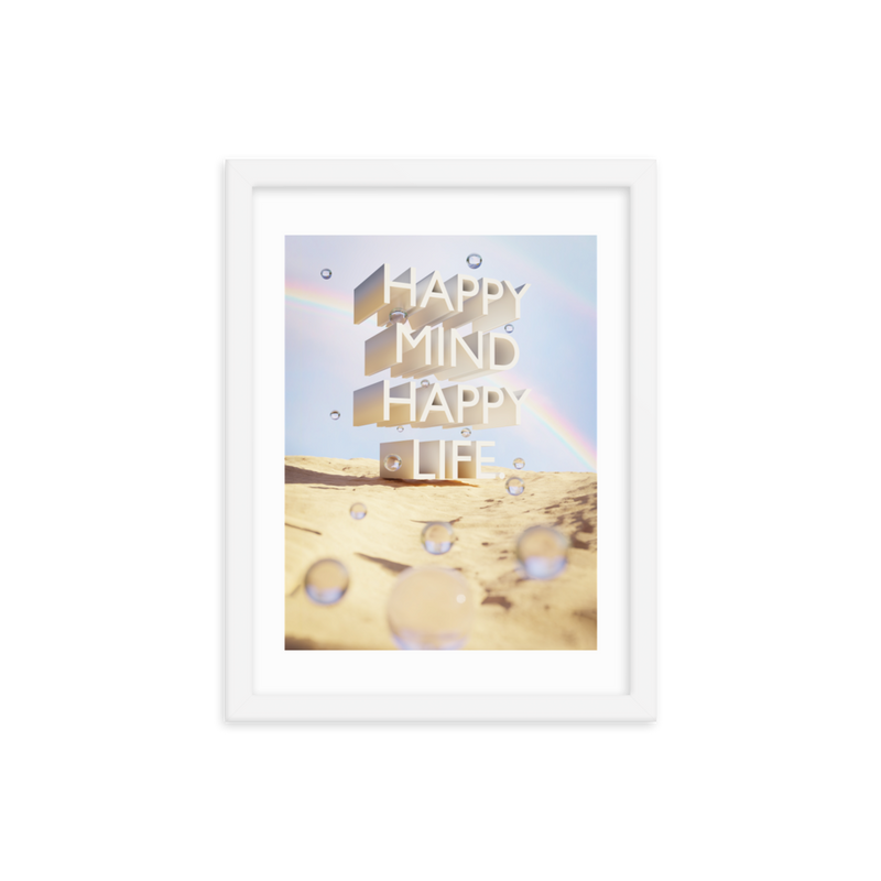 HAPPY MIND HAPPY LIFE WALL ART