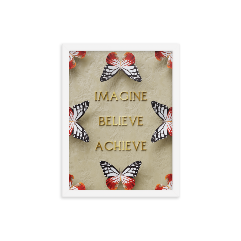 IMAGINE BELIEVE ACHIEVE WALL ART