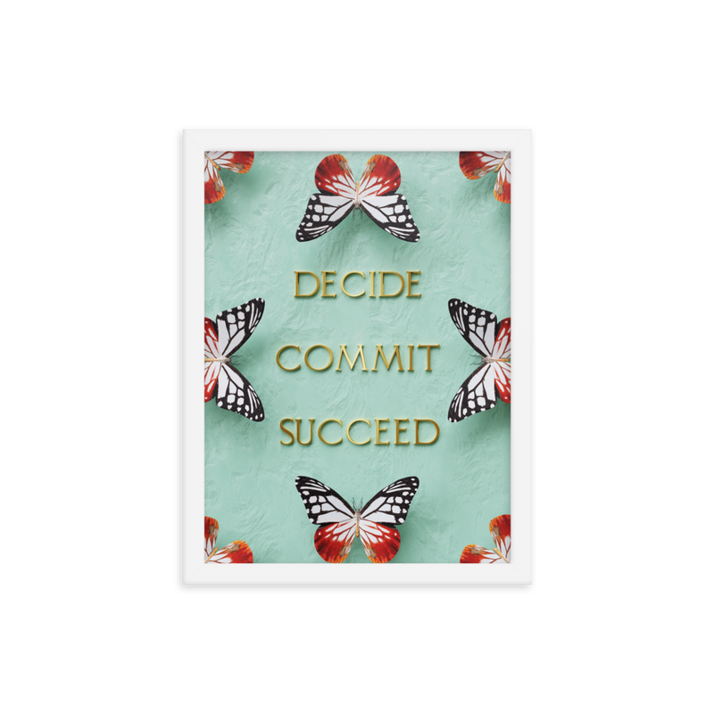 DECIDE COMMIT SUCCEED WALL ART