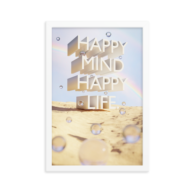 HAPPY MIND HAPPY LIFE WALL ART