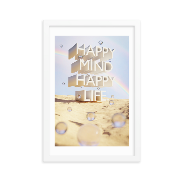 HAPPY MIND HAPPY LIFE WALL ART