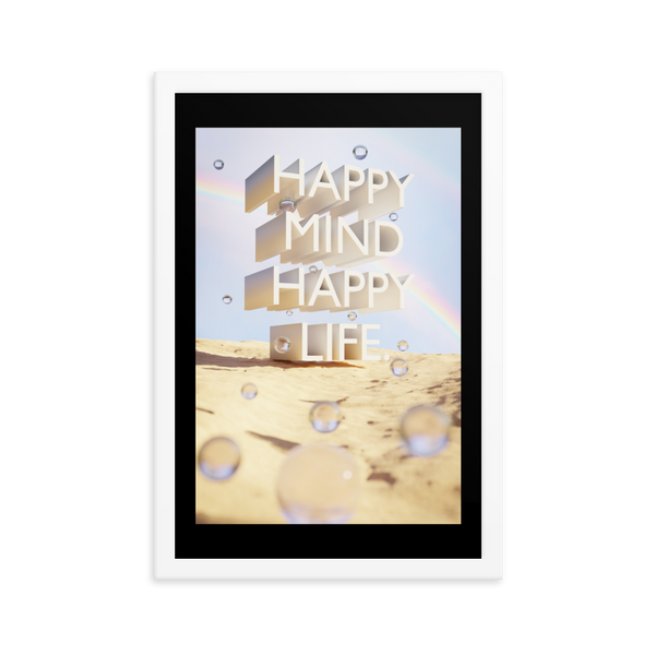 HAPPY MIND HAPPY LIFE WALL ART