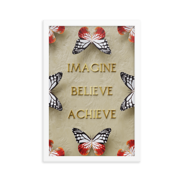 IMAGINE BELIEVE ACHIEVE WALL ART