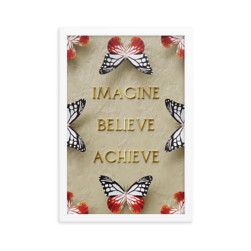 IMAGINE BELIEVE ACHIEVE WALL ART