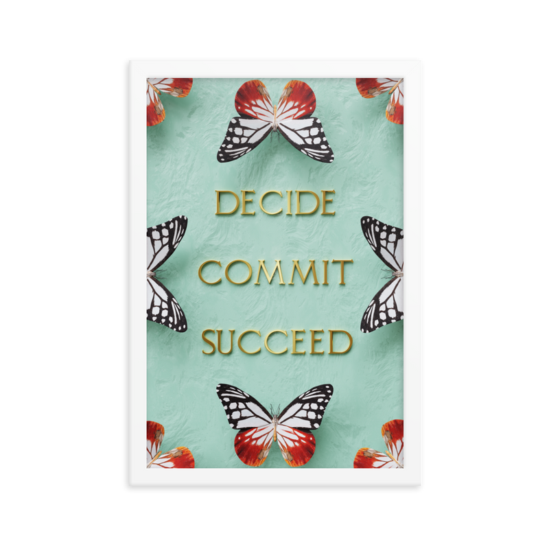 DECIDE COMMIT SUCCEED WALL ART