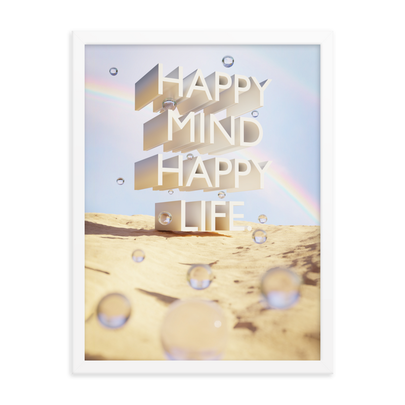 HAPPY MIND HAPPY LIFE WALL ART