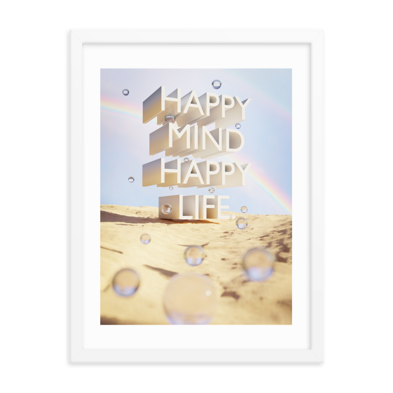 HAPPY MIND HAPPY LIFE WALL ART