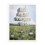 LIVE MORE WORRY LESS QUOTES ART