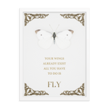 BUTTERFLY INSPIRATIONAL QUOTES WALL ART