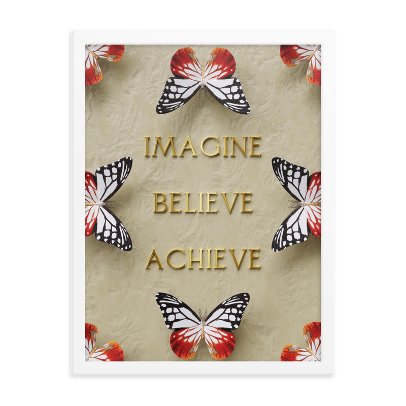 IMAGINE BELIEVE ACHIEVE WALL ART