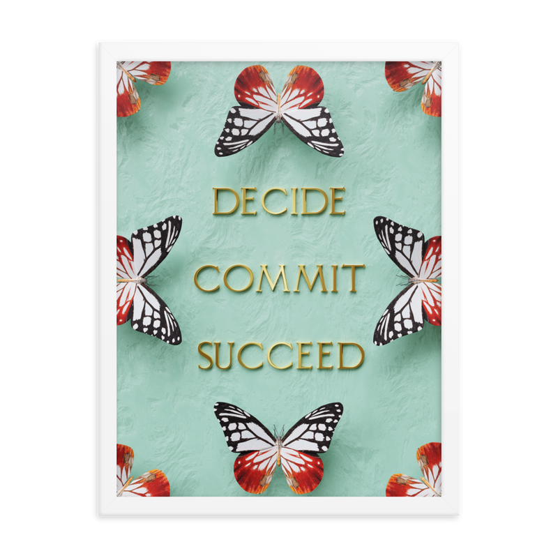 DECIDE COMMIT SUCCEED WALL ART