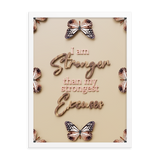 I'AM STRONGER THAN MY STRONGEST EXCUSES QUOTES WALL ART