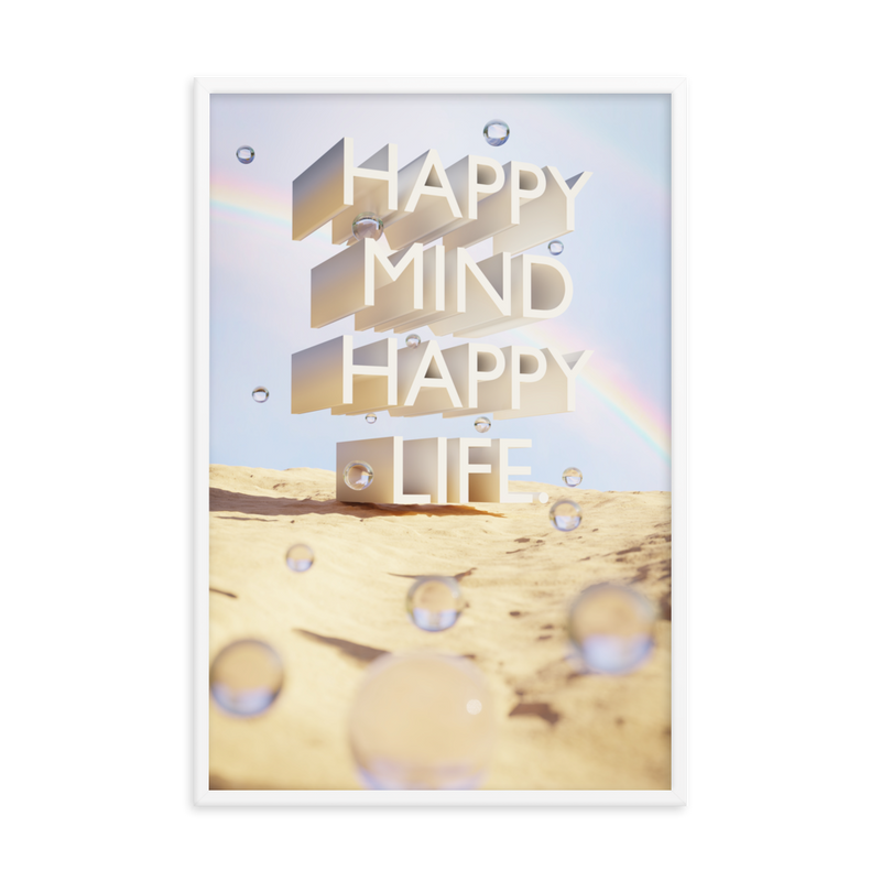 HAPPY MIND HAPPY LIFE WALL ART