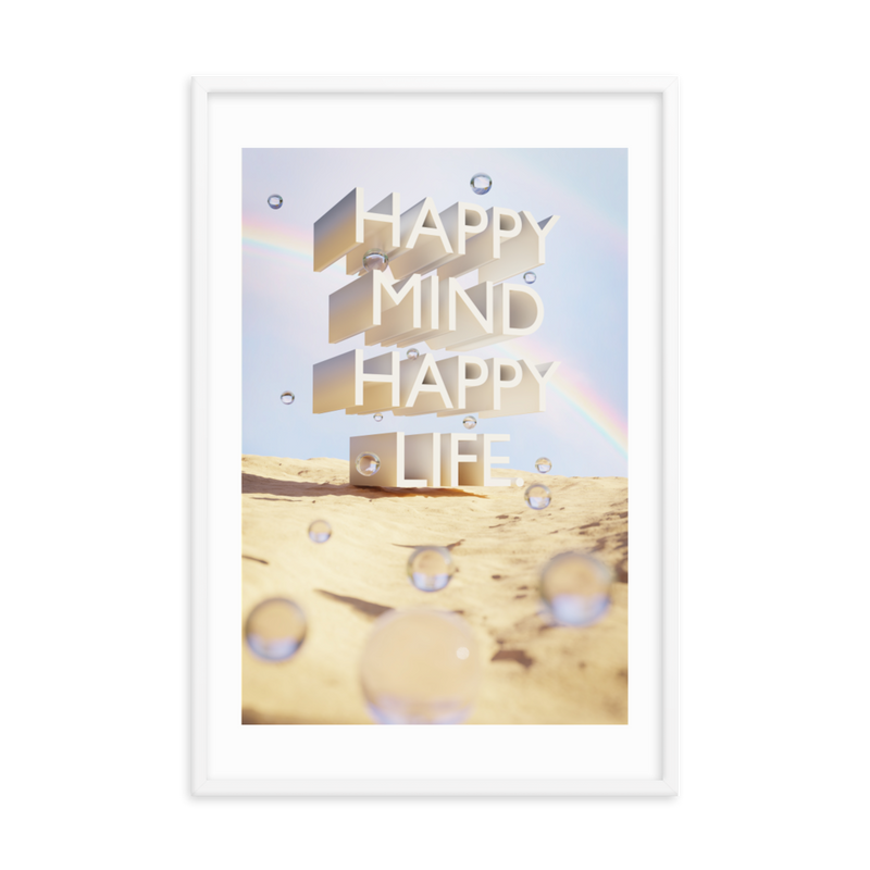 HAPPY MIND HAPPY LIFE WALL ART