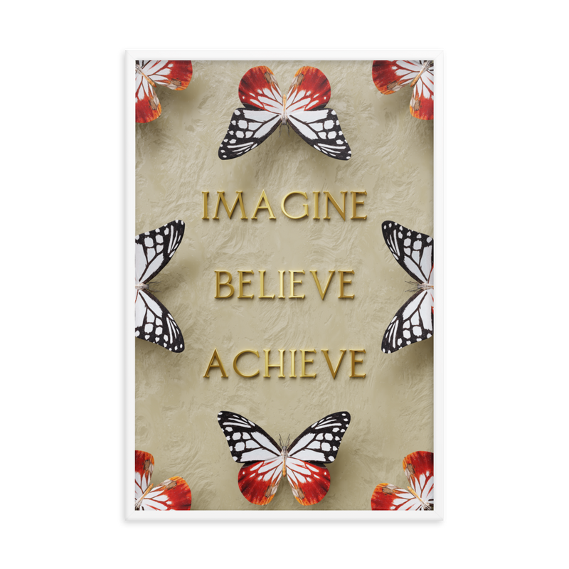 IMAGINE BELIEVE ACHIEVE WALL ART