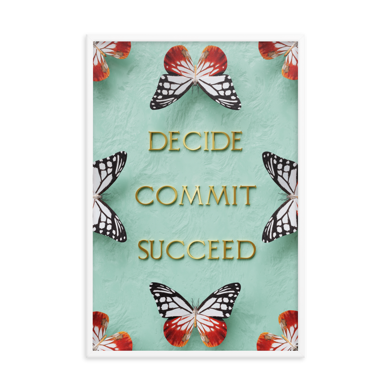 DECIDE COMMIT SUCCEED WALL ART