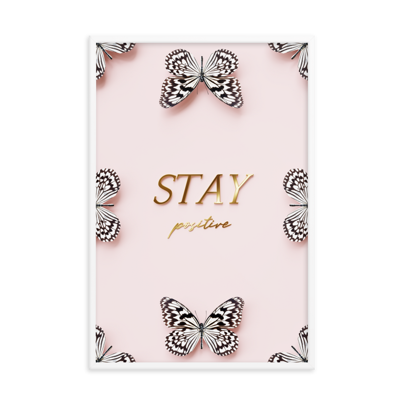 stay positive quote (pink)