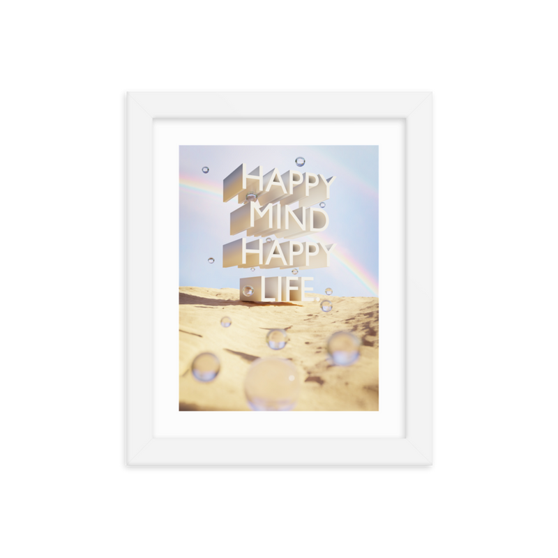 HAPPY MIND HAPPY LIFE WALL ART